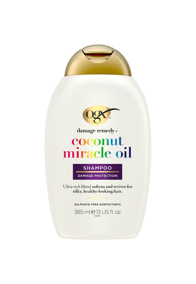 Sampon fortifiant si hidratant Coconut Miracle Oil - pentru parul uscat si deteriorat - fara sulfati sau parabeni 385 ml