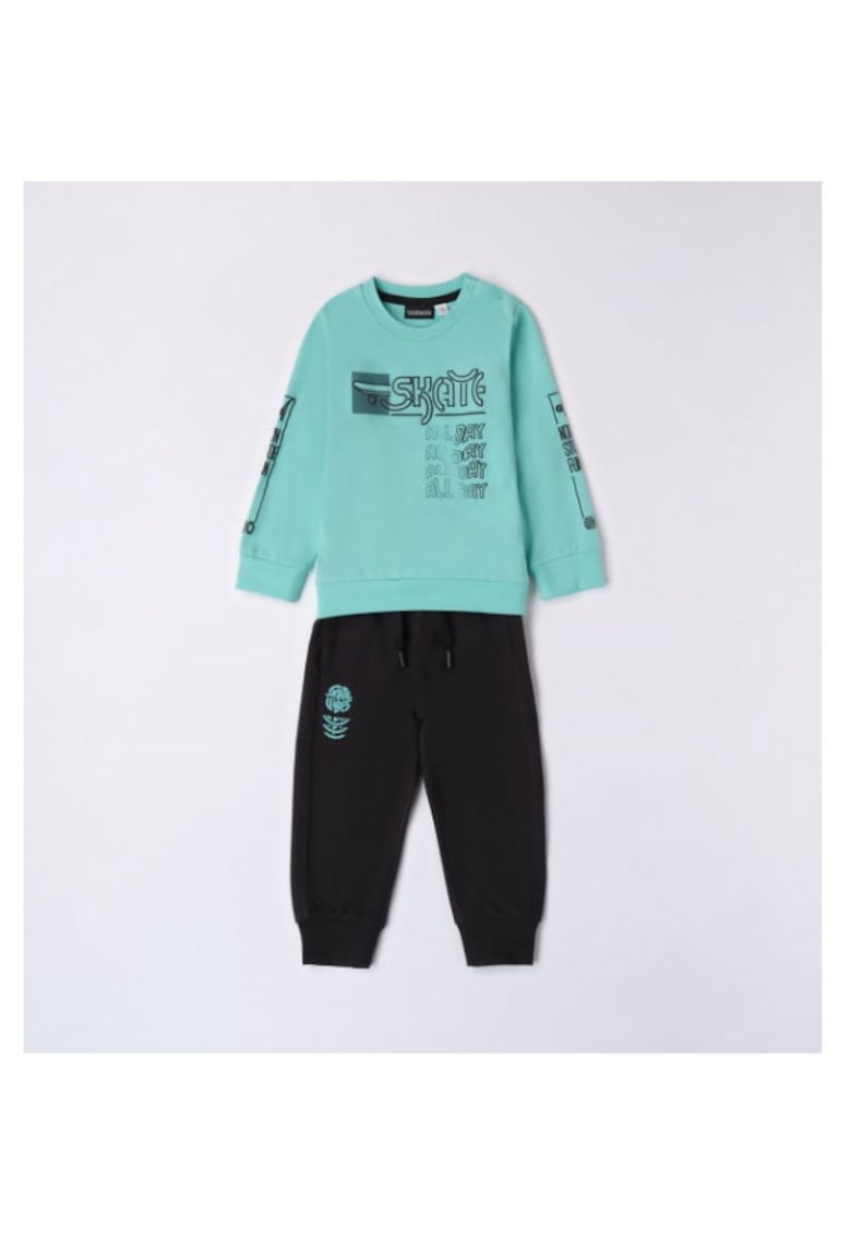 Compleu bluza si pantaloni - 0.7003 - Negru/Turcoaz