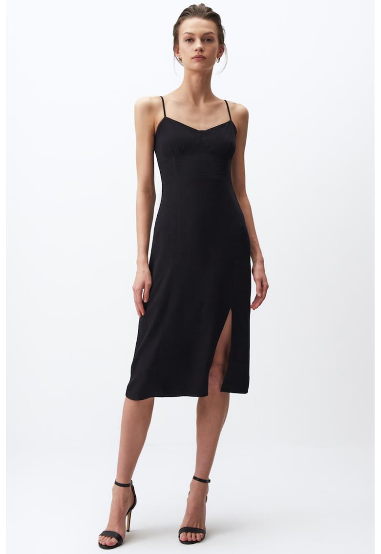 Rochie midi cu slit lateral