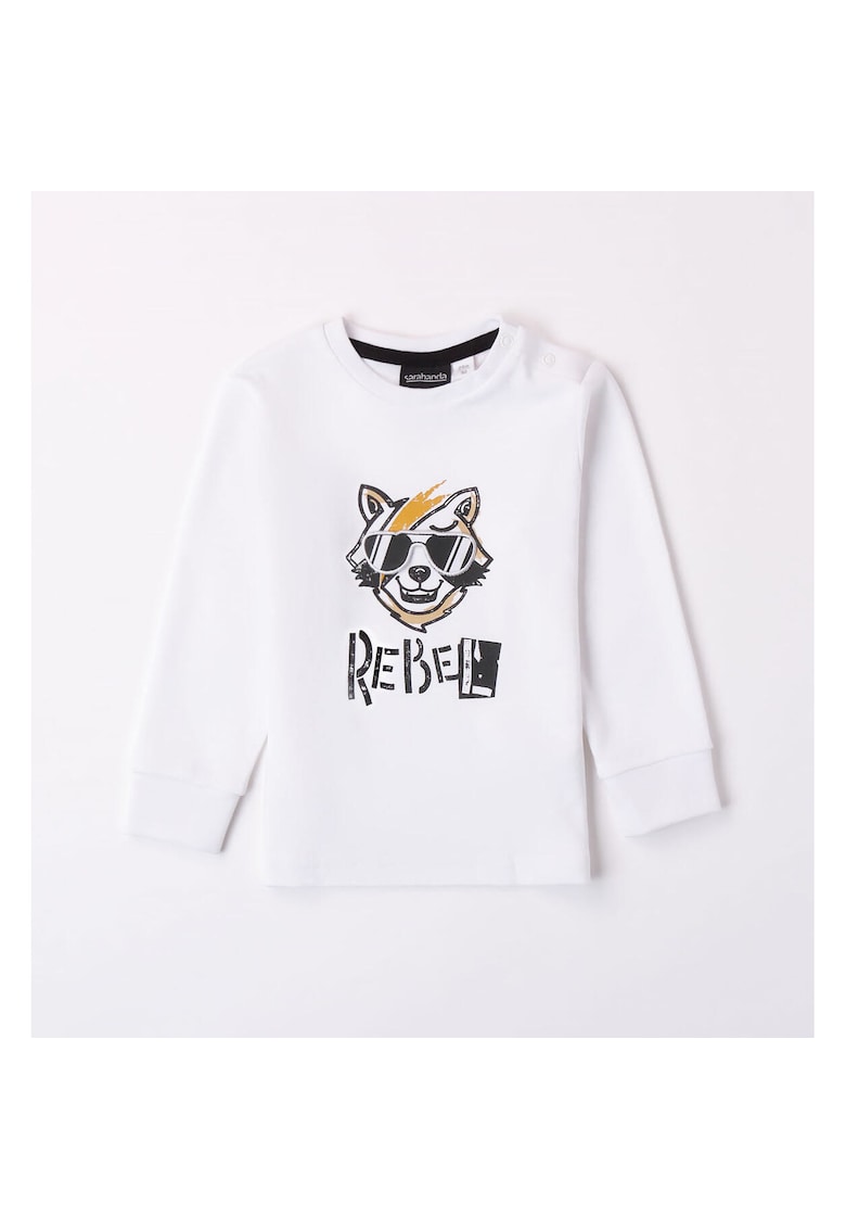 Bluza cu imprimeu pentru baieti - 0.7039 - Alb