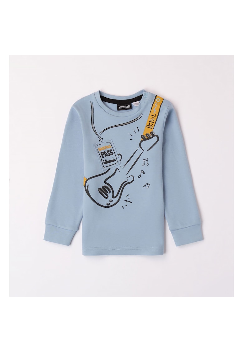 Bluza cu imprimeu pentru baieti - 0.7040 - Albastru deschis