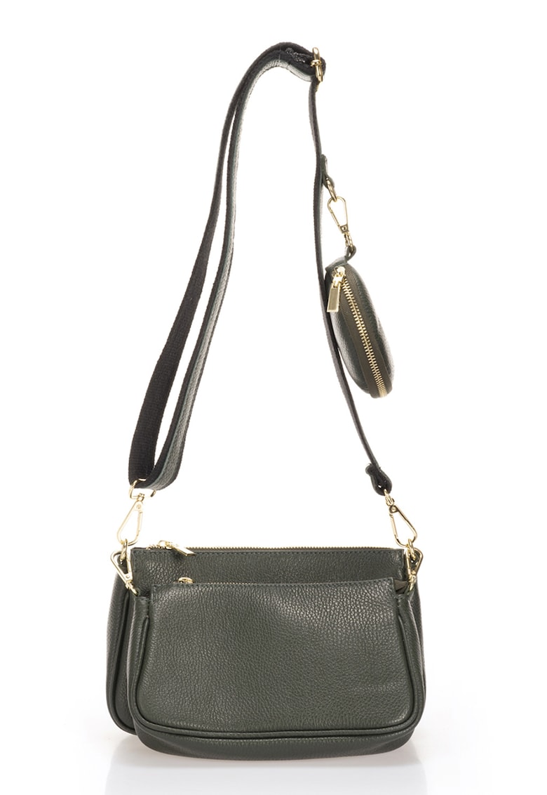 Geanta crossbody de piele cu aspect granulat