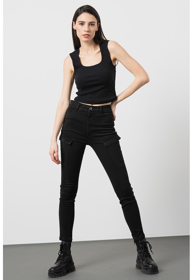 Blugi cargo skinny Kafey