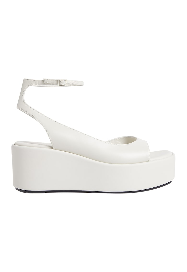 Sandale wedge din piele