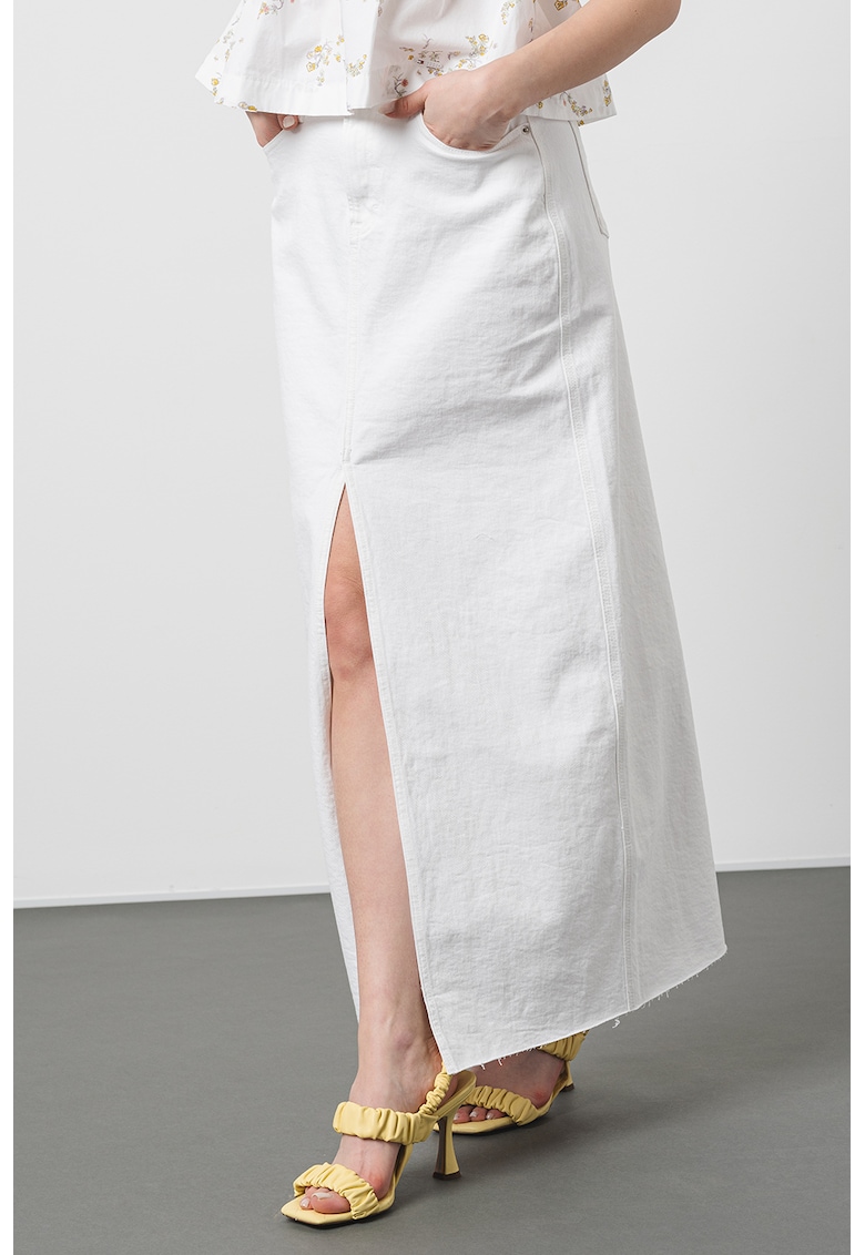 Fusta midi cu slit frontal Claire