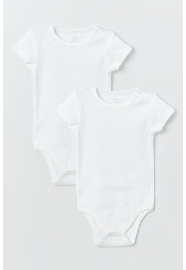 Set de body-uri uni de bumbac - 2 piese