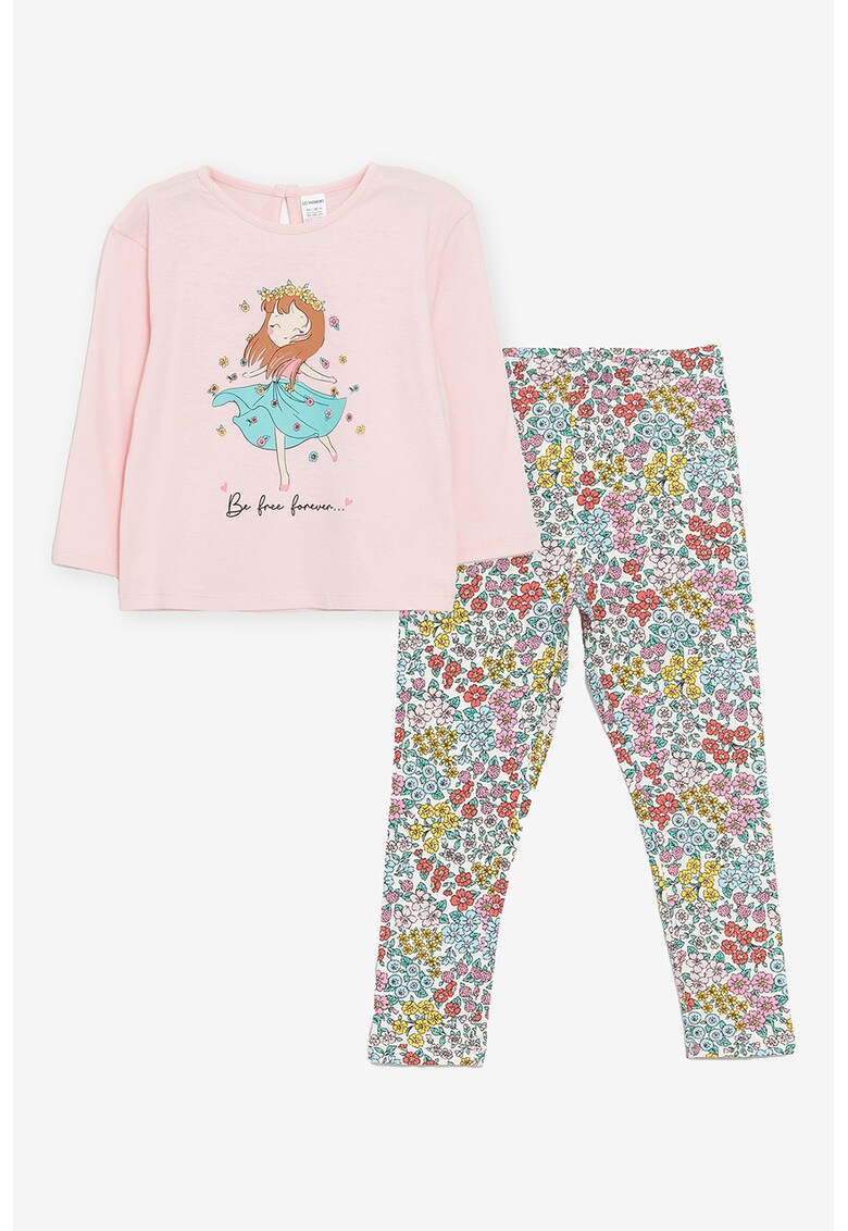 Set de bluza si colanti cu imprimeu