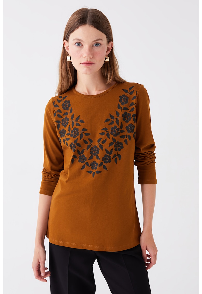 Bluza de bumbac cu imprimeu foral