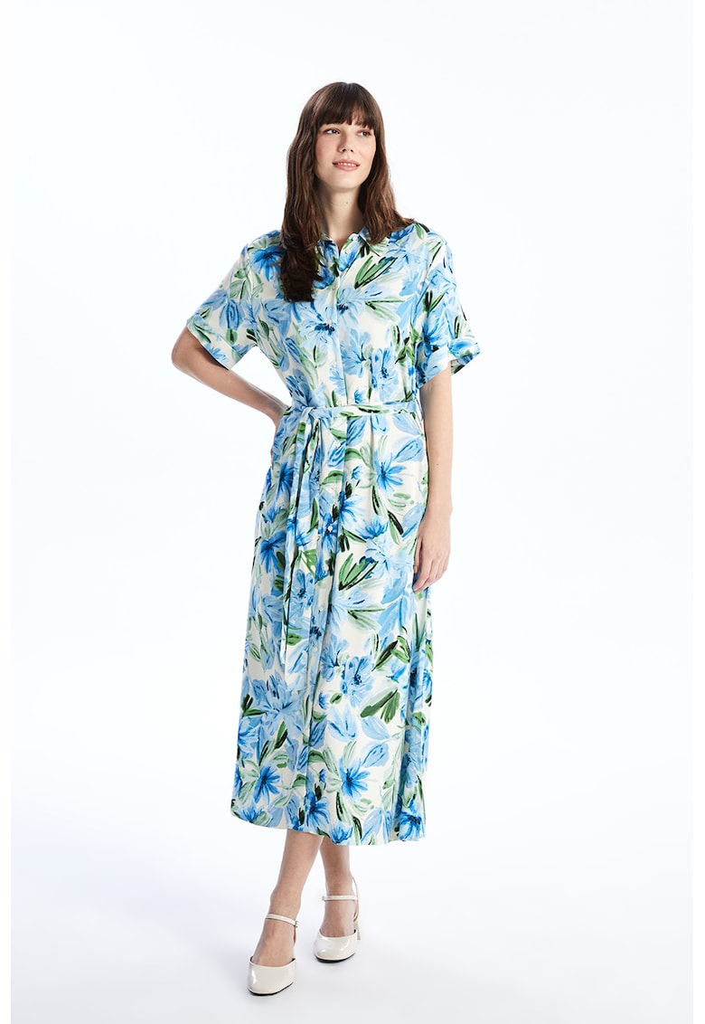 Rochie evazata cu model floral