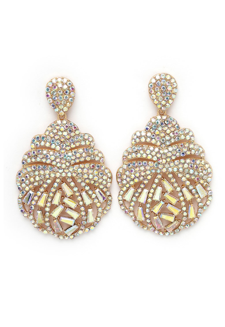 Cercei decorati cu cristale - Auriu