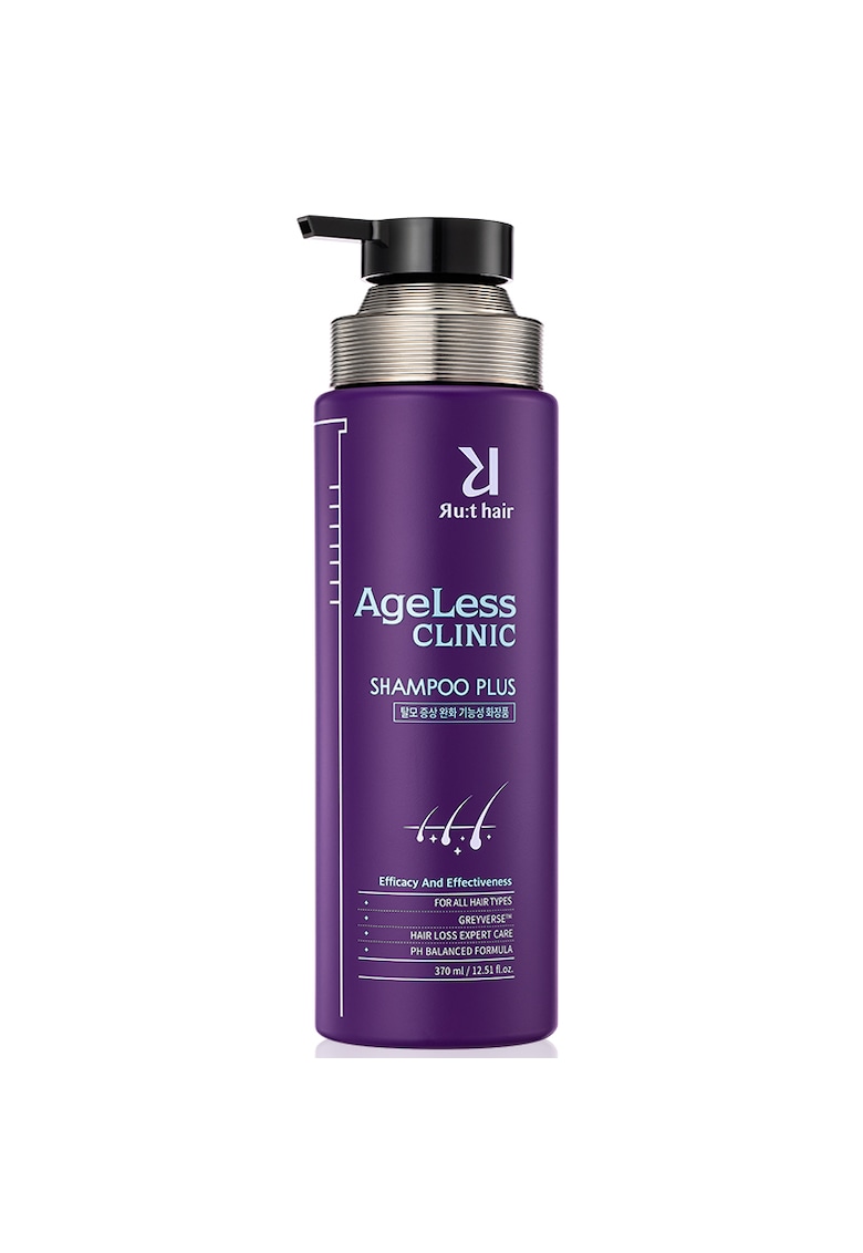 Sampon impotriva caderii parului - cu efect de repigmentare a firelor albe - Ageless Clinic Shampoo Plus - 370 ml