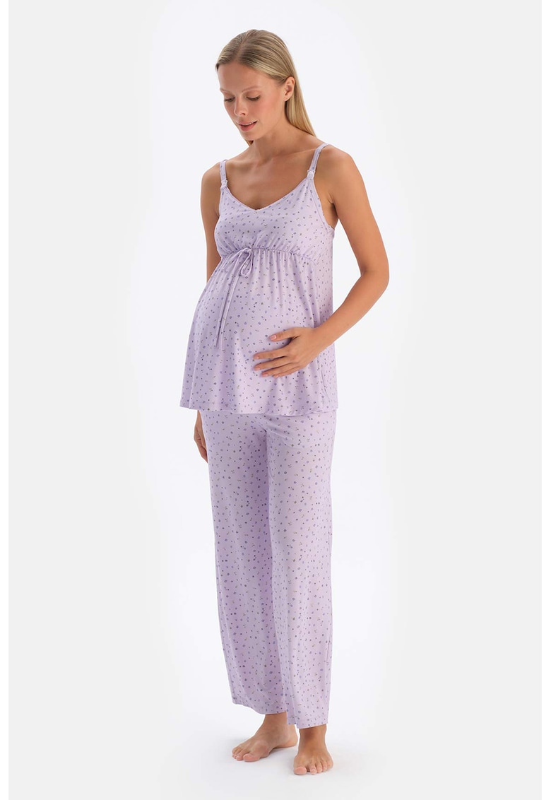 Top de pijama din amestec de modal pentru gravide