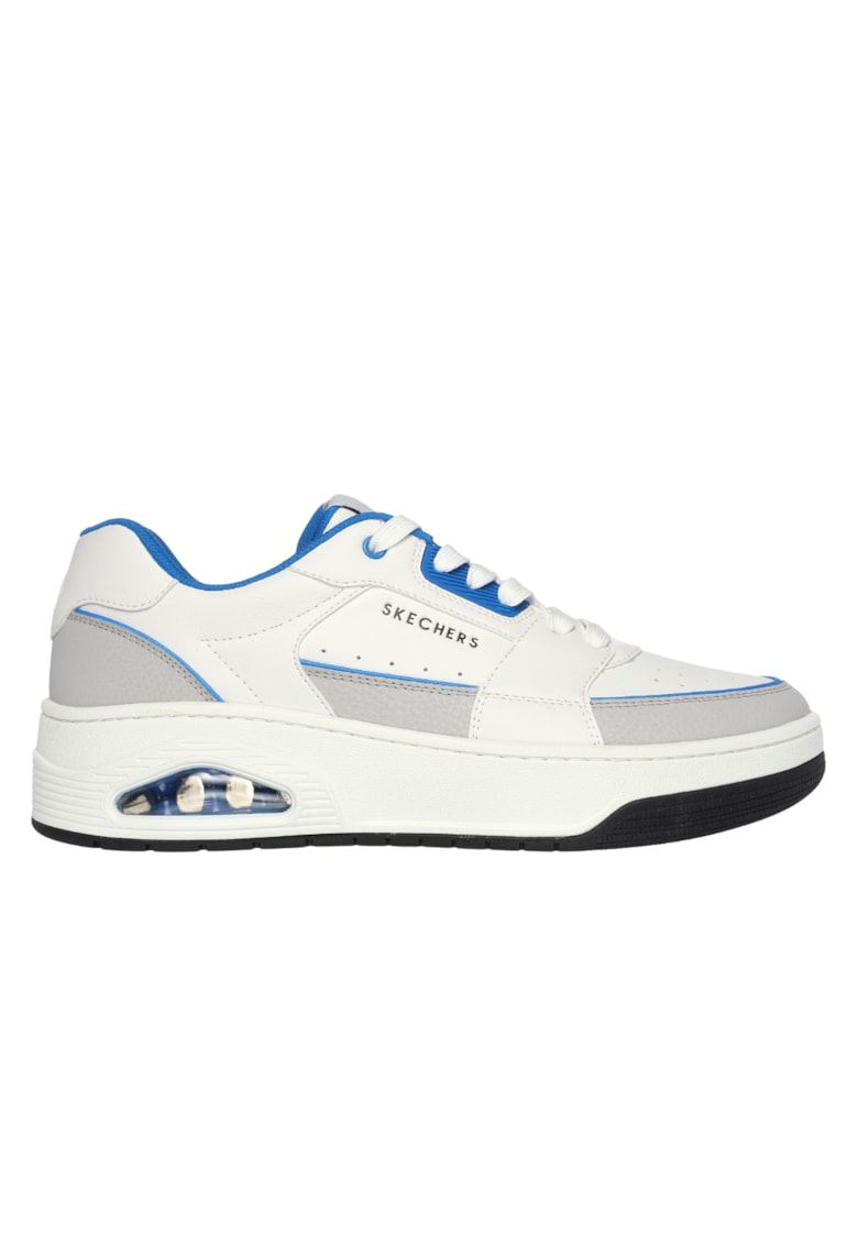 Pantofi sport de piele cu amortizare si garnituri de piele ecologica Uno Court