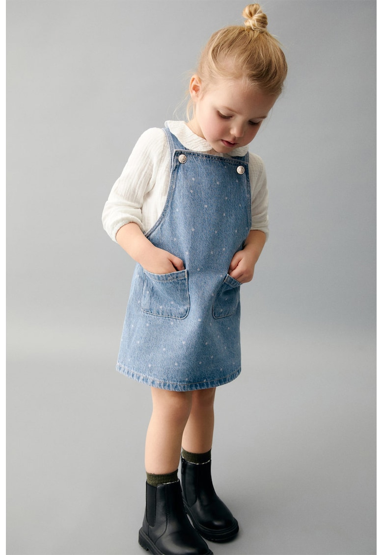 Sarafan din denim cu buzunare aplicate Cottagep