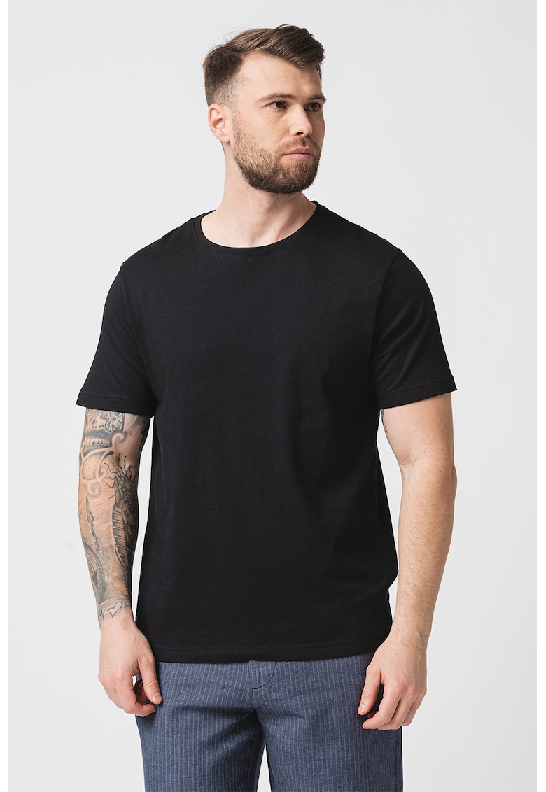 Tricou din bumbac cu model uni