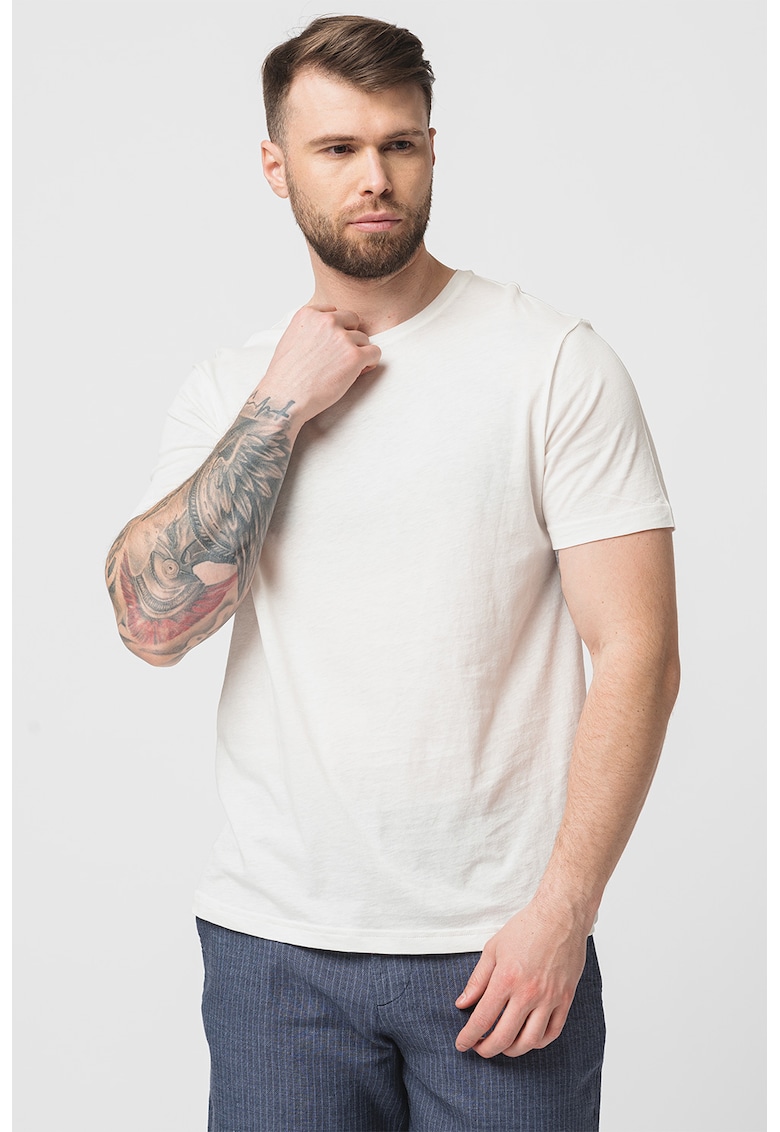 Tricou din bumbac cu model uni