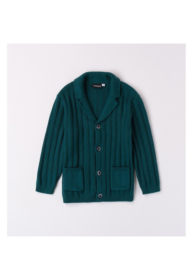 Cardigan cu nasturi si buzunare pentru baieti - 0.7112 - Verde