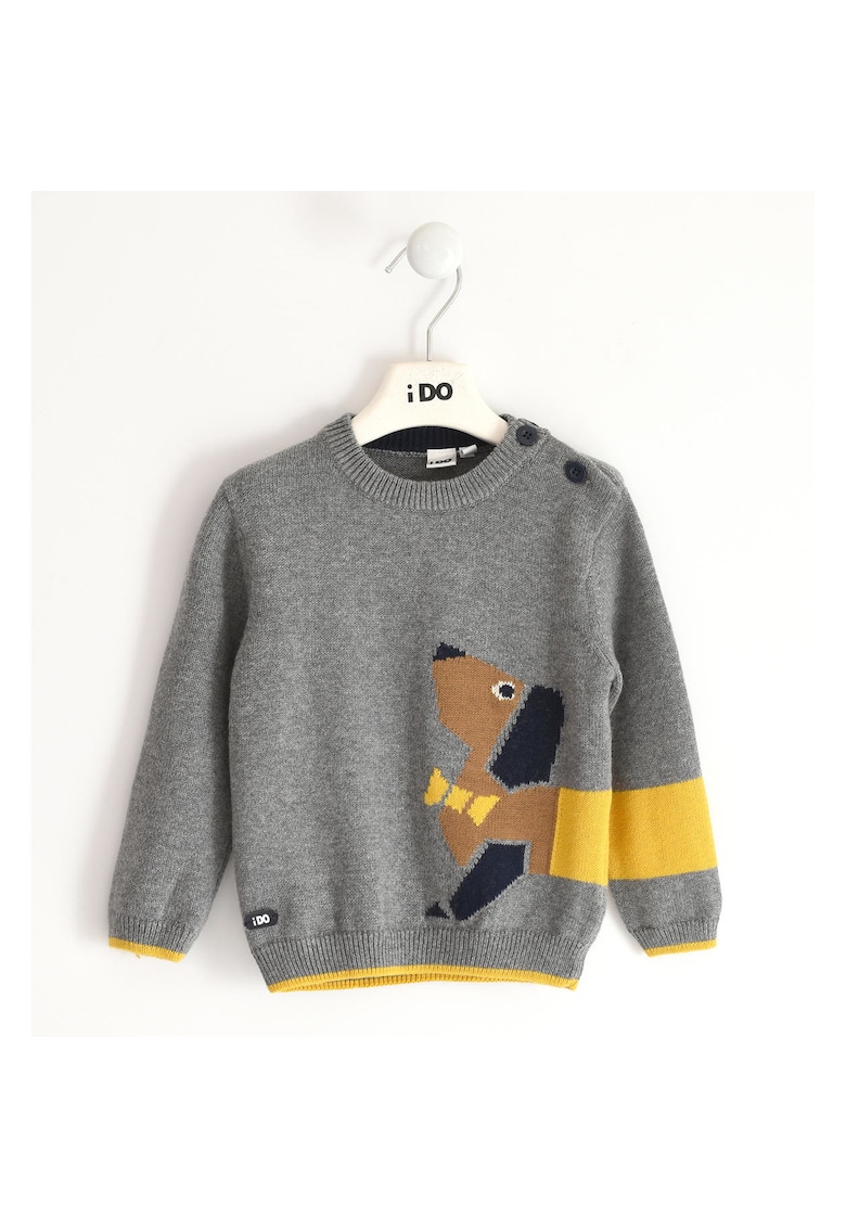 Pulover tricot cu imprimeu baiat - 4.5417 - Gri