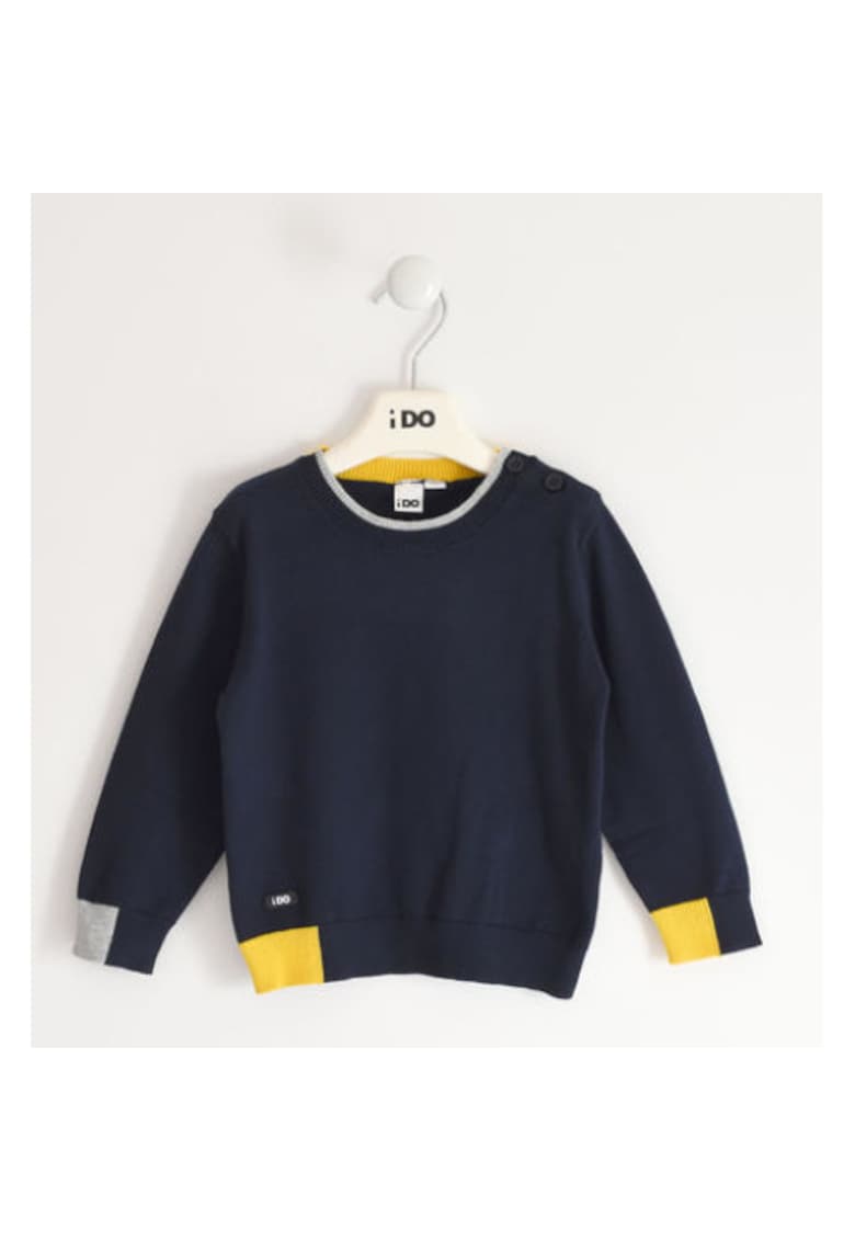 Pulover tricot cu model baiat - 4.5415 - Galben/Bleumarin