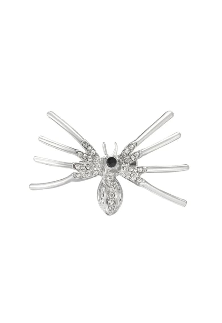 Brosa argintie - forma de paianjen - cu pietre din zirconiu - Pius C1