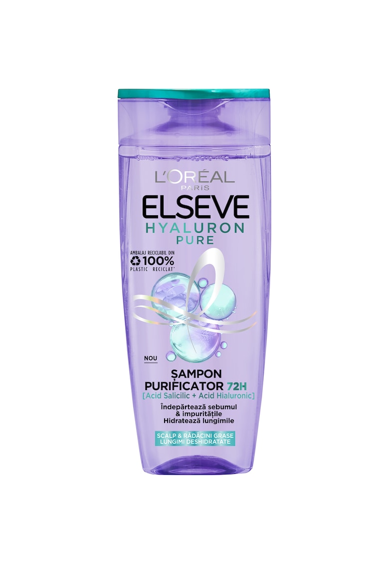 Sampon purificator Elseve Hyaluron Pure pentru scalp si radacini grase si lungimi deshidratate - 250 ml