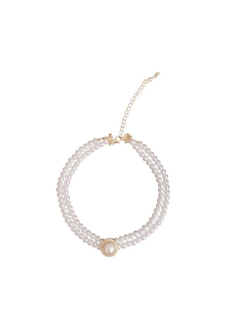 Colier choker auriu - cu perle si pietre - Otma C10
