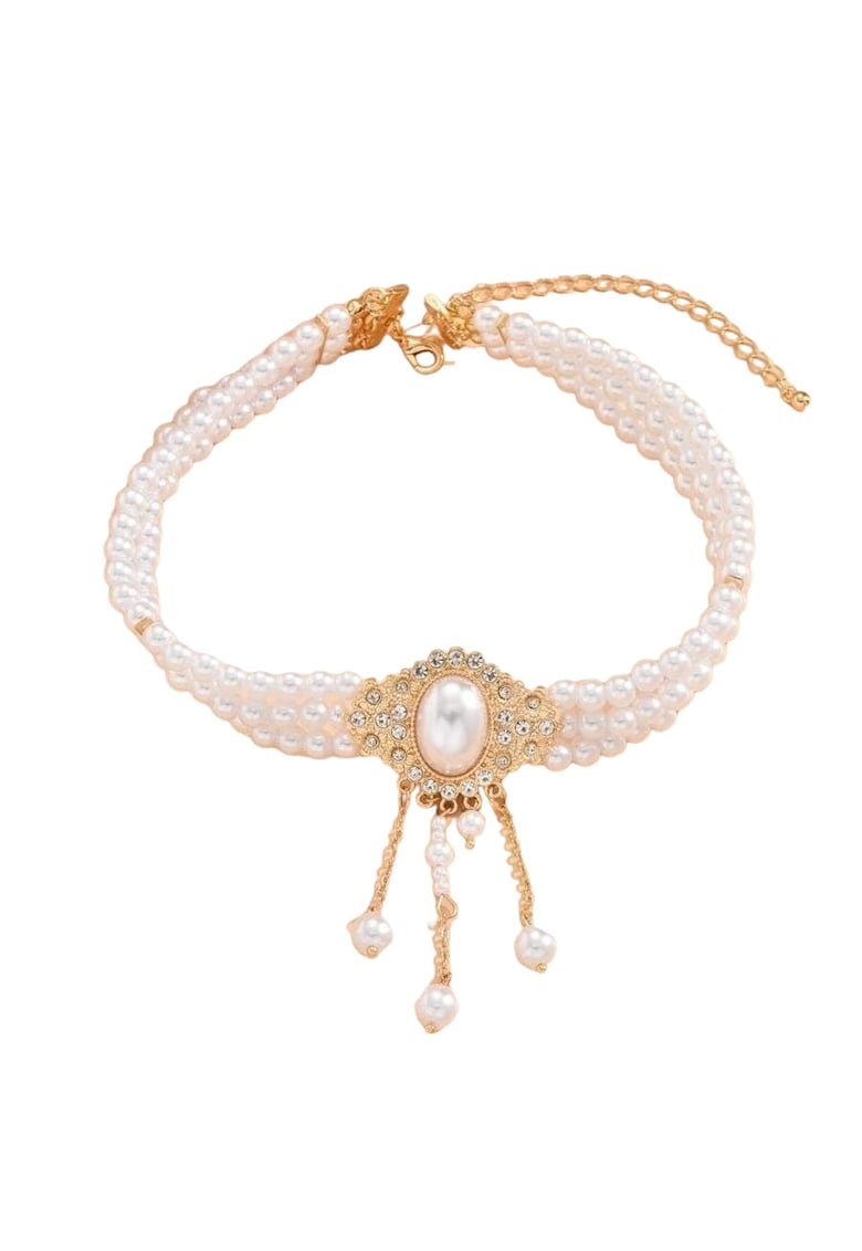 Colier choker - auriu - cu perle - Ose C24