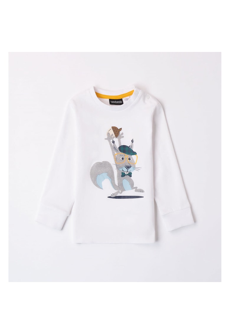 Bluza cu imprimeu pentru baieti - 0.7141 - Alb - Alb/Verde/Gri/Galben/Albastru deschis