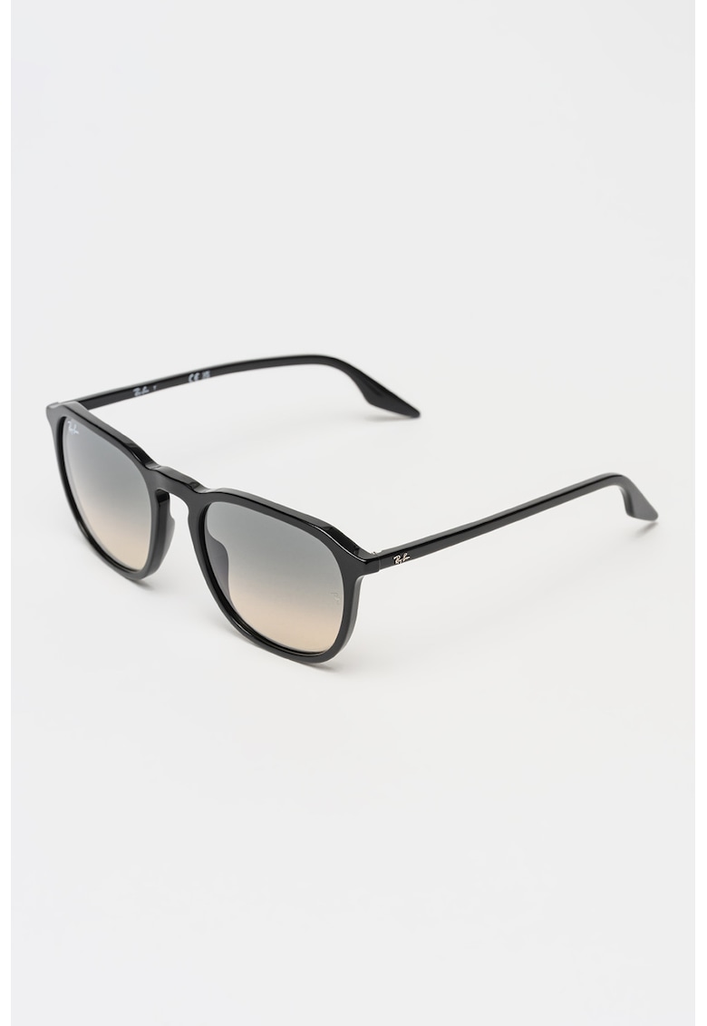 Ochelari de soare patrati unisex cu lentile in degrade - Negru