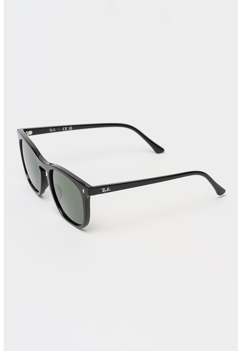 Ochelari de soare patrati unisex cu lentile uni - Negru