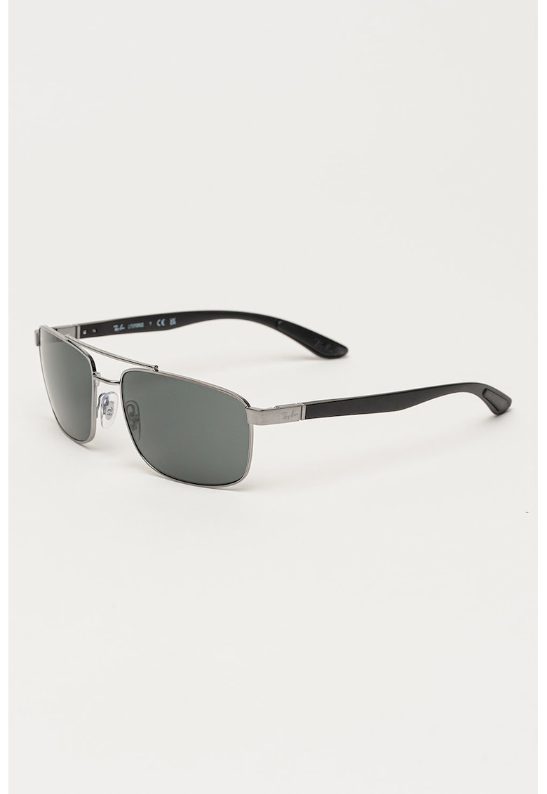 Ochelari de soare unisex dreptunghiulari - Argintiu inchis