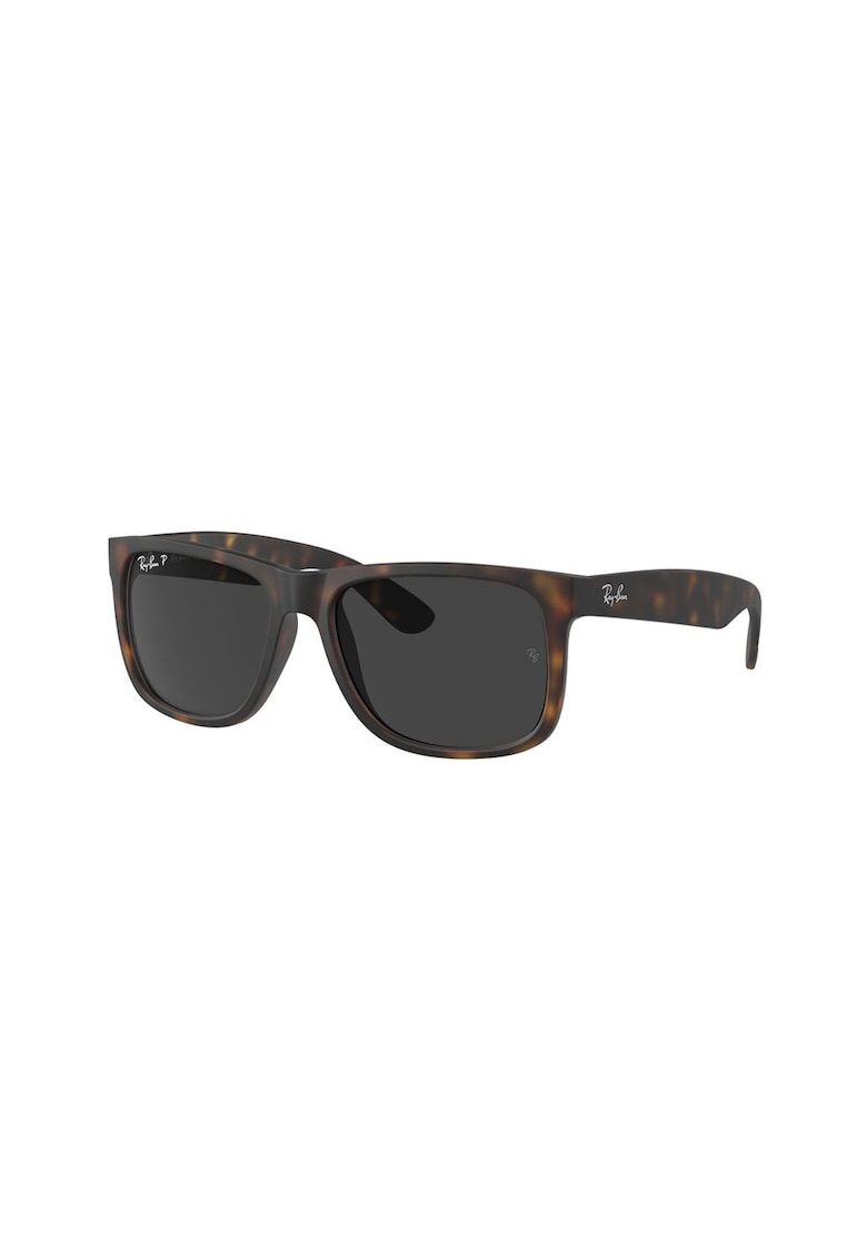 Ochelari de soare wayfarer cu logo discret Justin - Negru/Maro