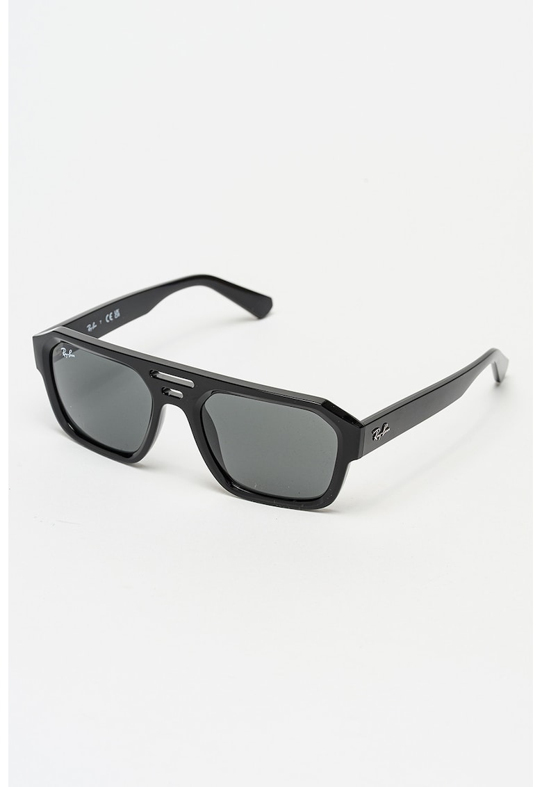 Ochelari de soare unisex dreptunghiulari - Negru