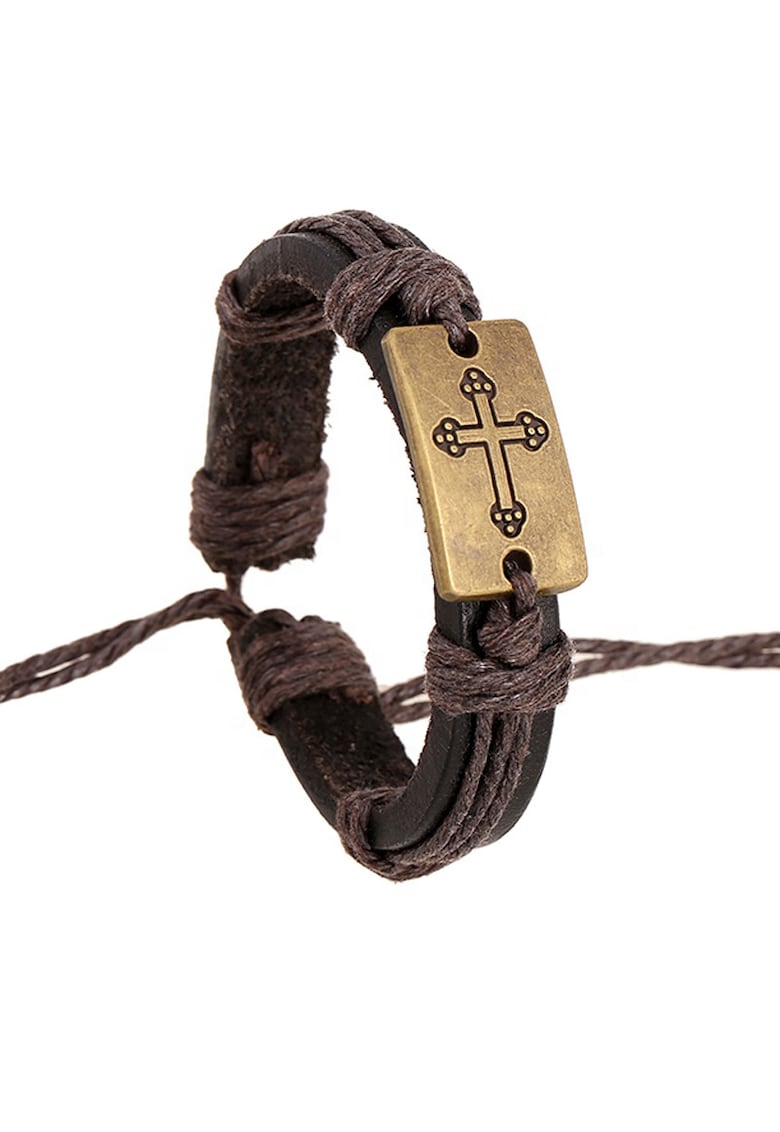 Bratara cu pandantiv cruce - model old cross - tematica religioasa - reglabila - unisex - EFAYN