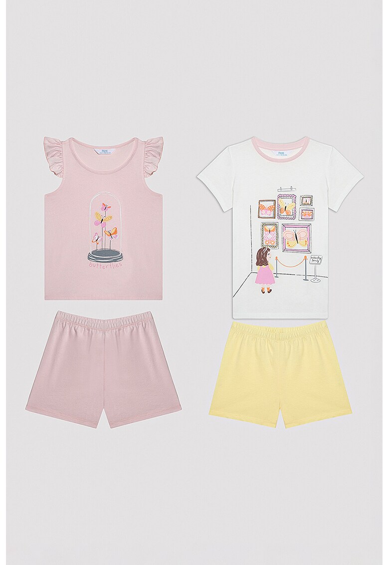 Set de bluza si pantaloni de pijama din bumbac - 2 seturi