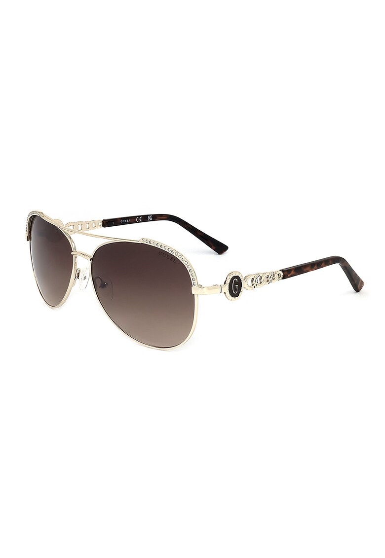 GUESS Слънчеви очила Aviator с градиента цвят: златист - кафяв