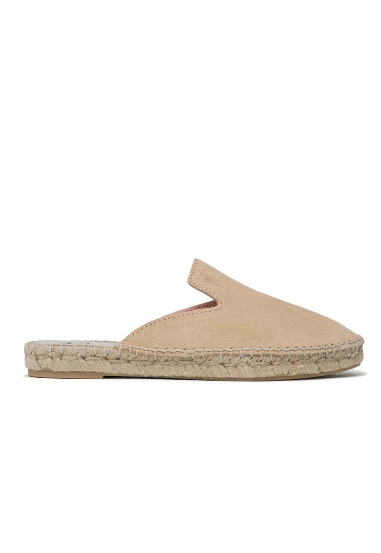 Slapi dama Hamptons - piele intoarsa - bej -