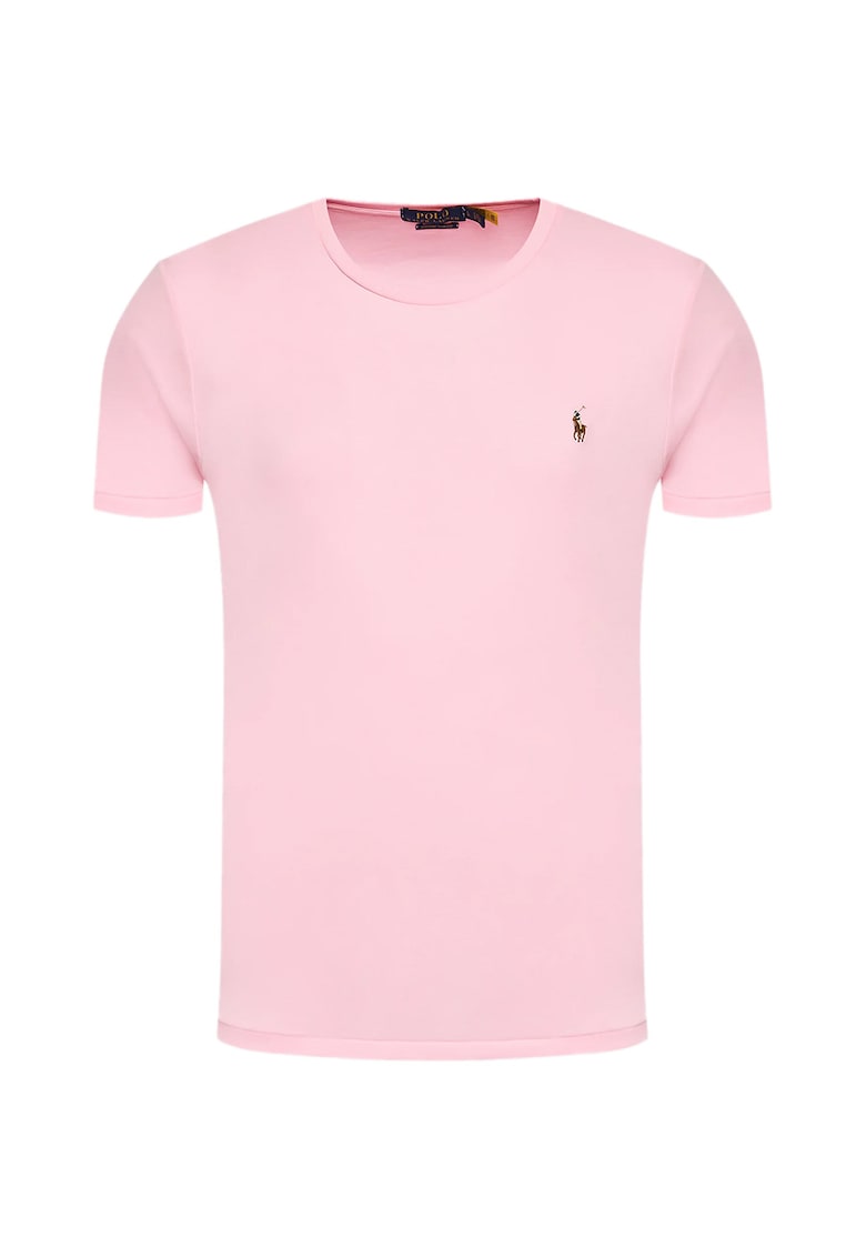 Tricou barbati Slim Fit - bumbac - roz - Roz