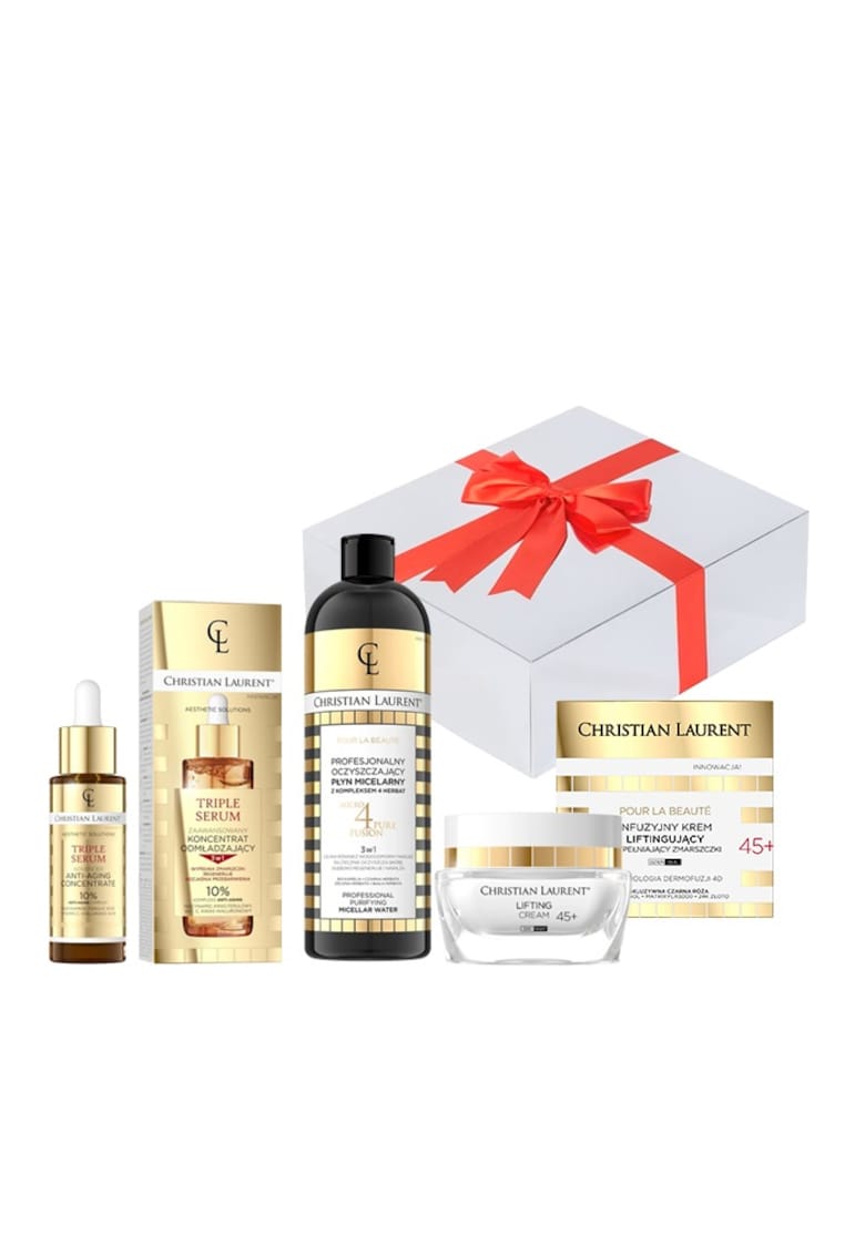 Set Crema de fata  INFUSION LIFTING 45+ - Ser concentrat avansat anti-imbatranire - Triple Serum - 10 % - 30 ml - Apa micelara purificatoare profesionala Micro 4 Pure Fusion - 500 ml