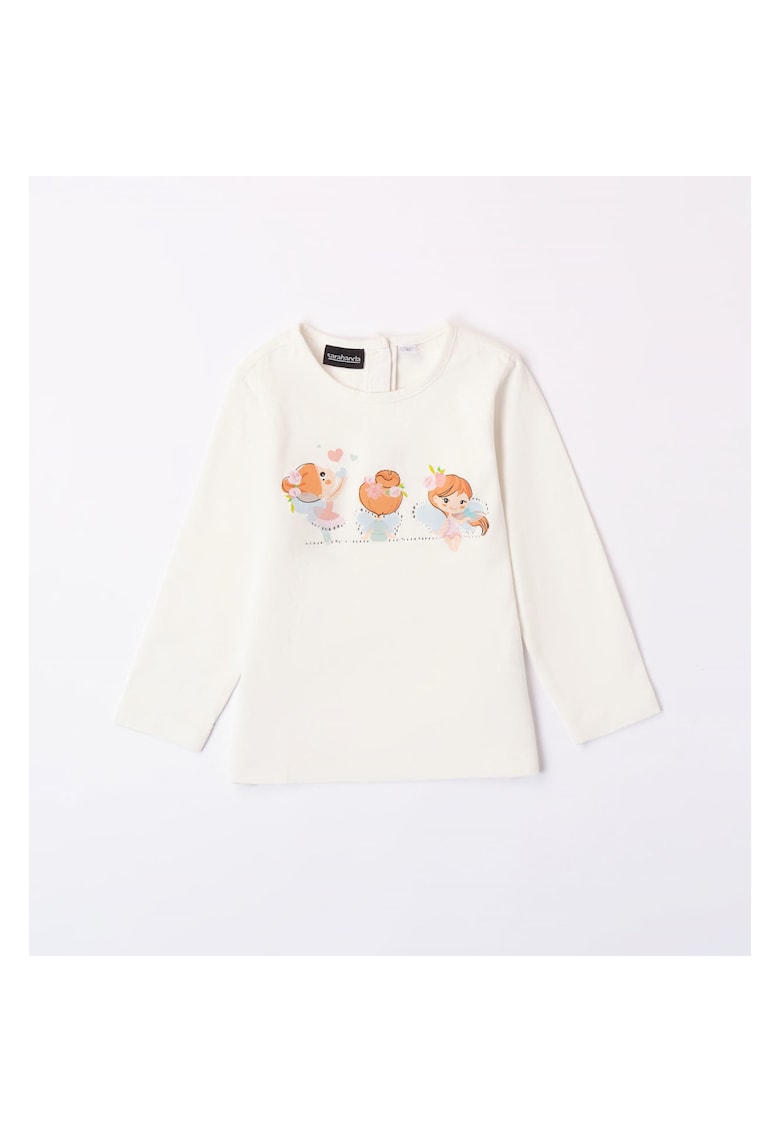 Bluza cu imprimeu pentru fetite - 0.7206 - Alb/Albastru deschis/Multicolor