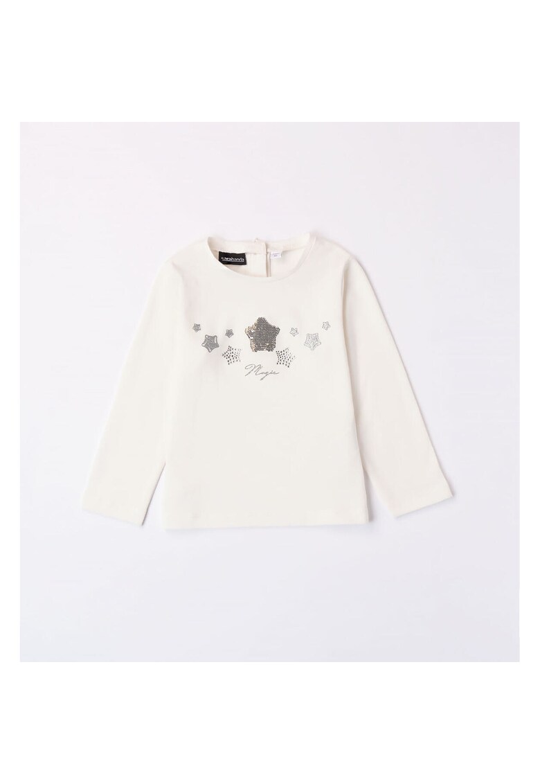 Bluza cu paiete pentru fetite - 0.7207 - Alb/Argintiu