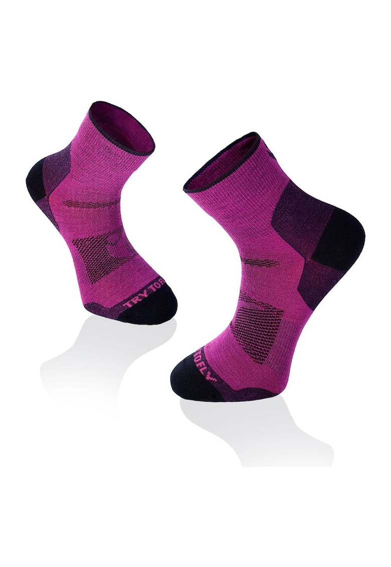 Sosete scurte pentru turism montan LIGHT HIKING ANKLE SOCKS Antracit - Fucsia