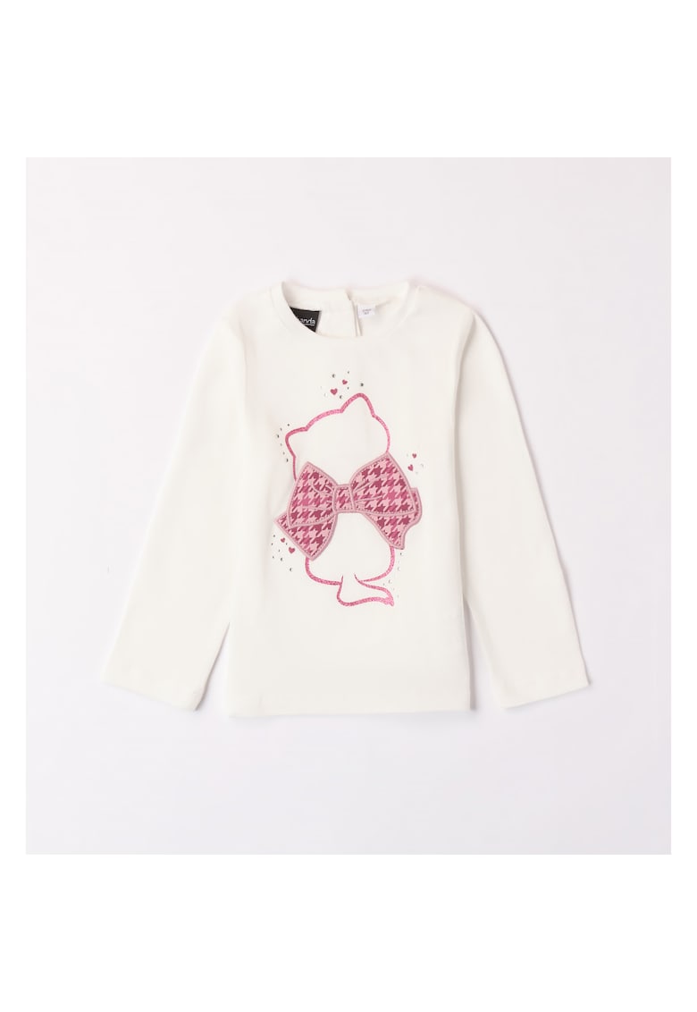 Bluza cu imprimeu pentru fetite - 0.7276 - Alb/Roz - Alb/Roz