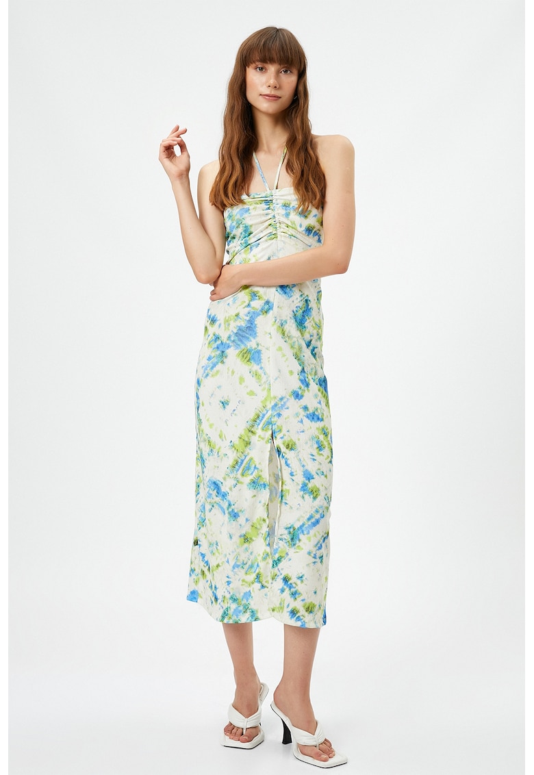 Rochie midi cu model tie-dye