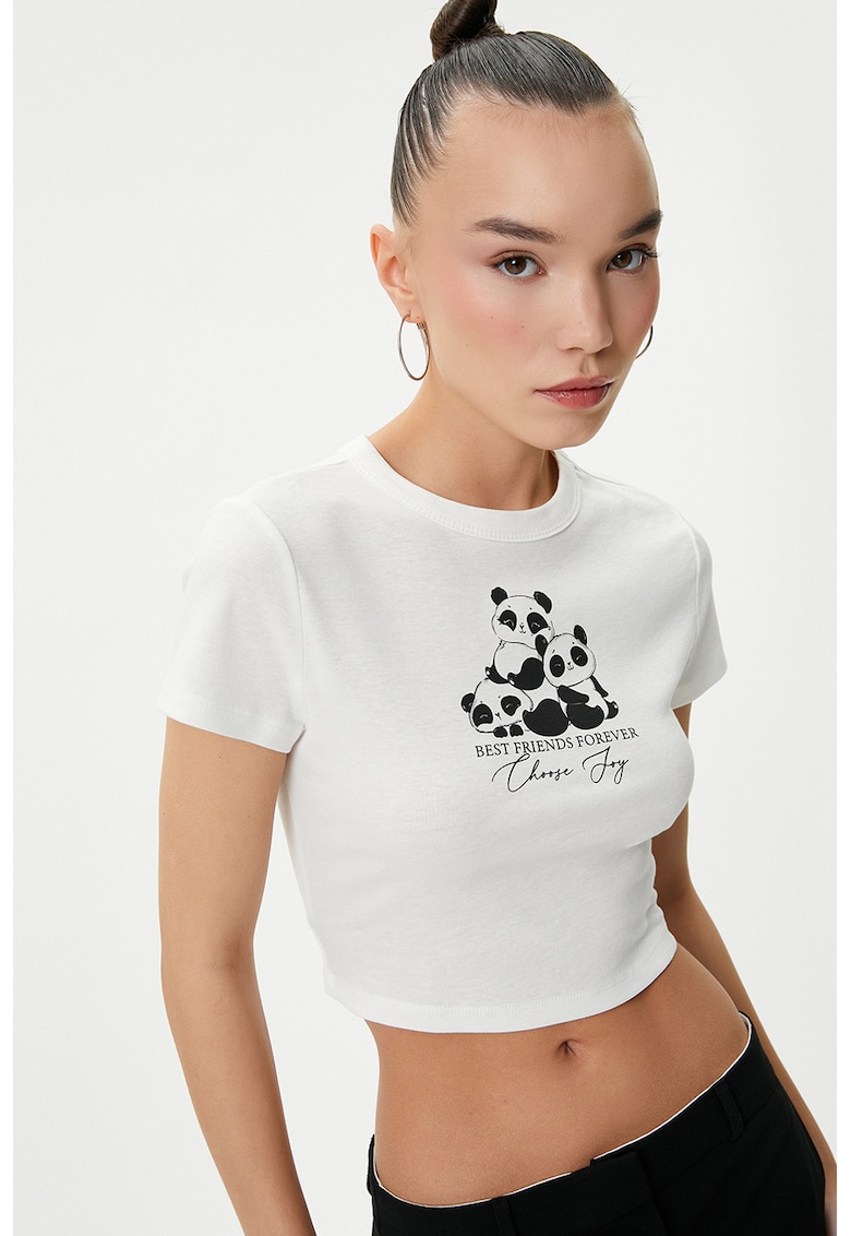 Tricou crop slim fit