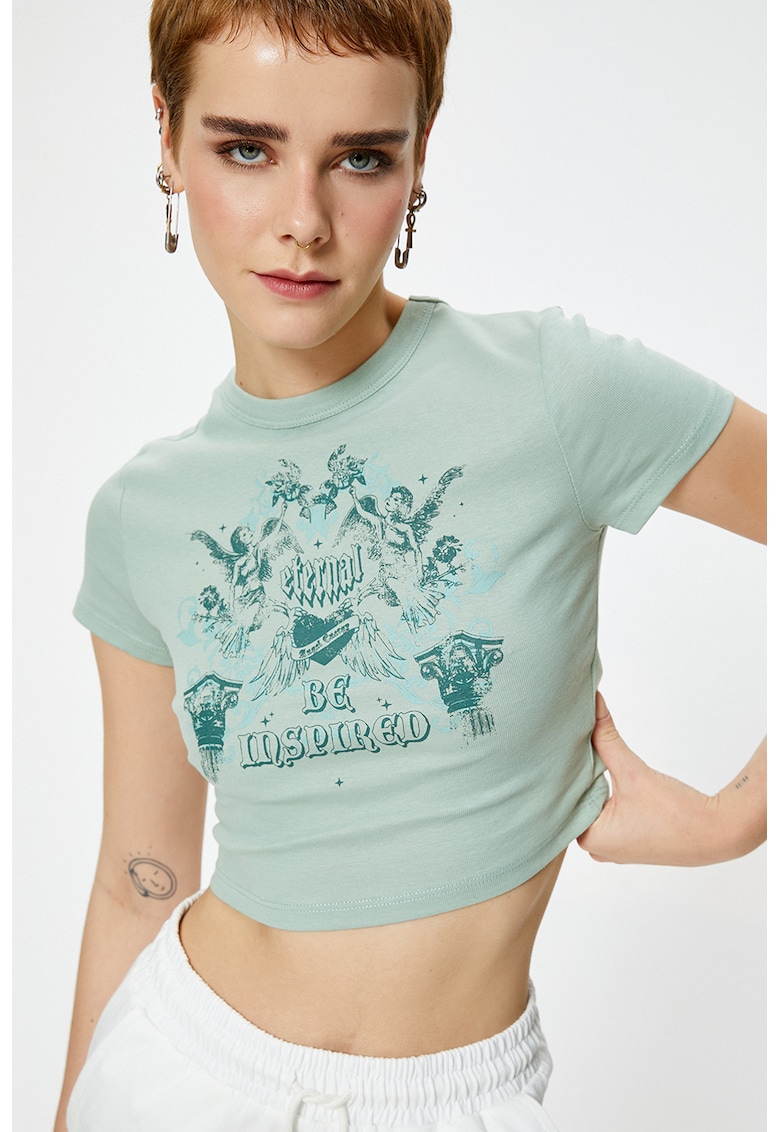 Tricou crop slim fit