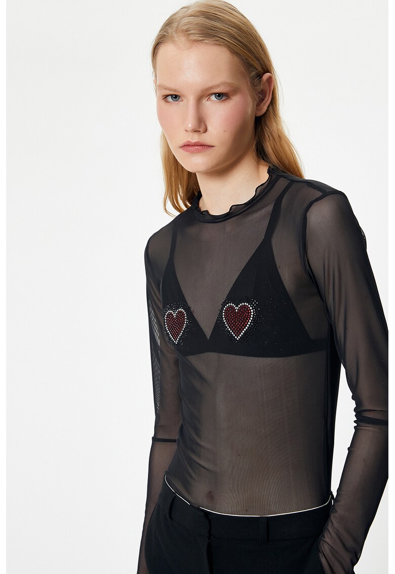 Bluza de plasa cu strasuri