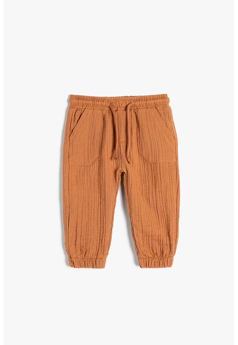 Pantaloni cu snur si aspect texturat