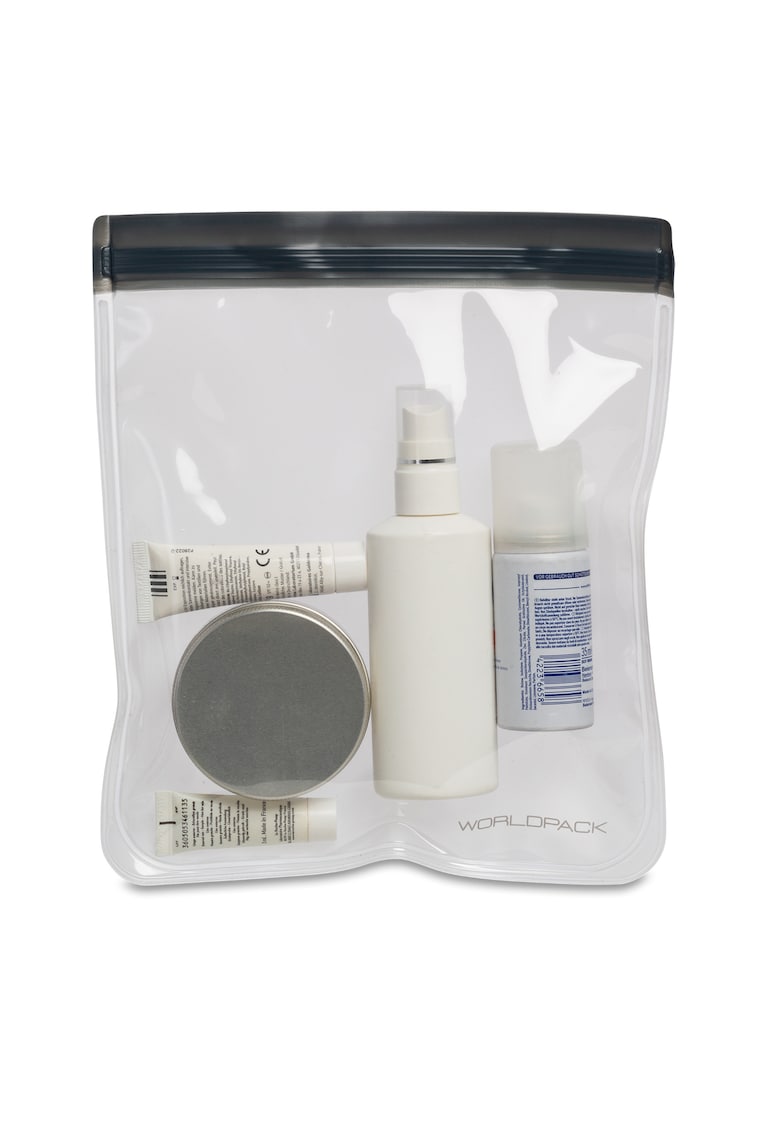 Punga pentru cosmetice - PVC - pentru bagaj de cabina - inchidere Ziplock - F10459 - Transparent