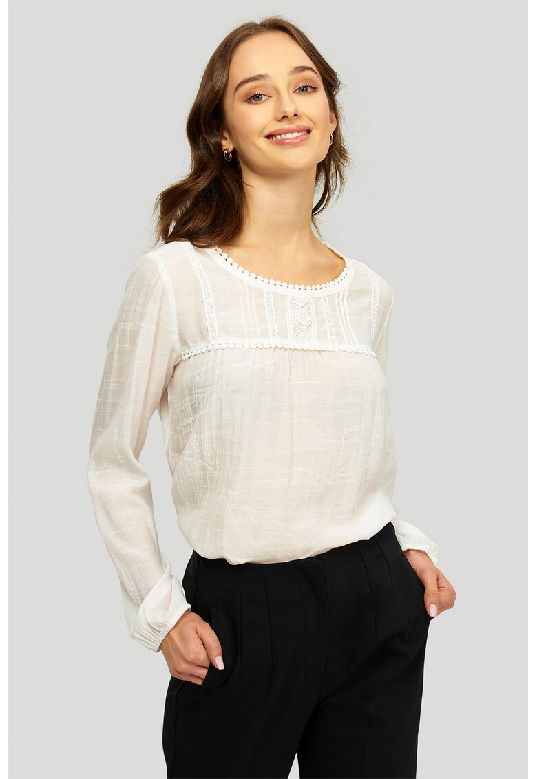 Bluza transparenta cu decolteu rotund